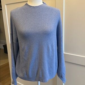 NWT PINQUE periwinkle small ribbed mock turtleneck w/balloon sleeves size XL.